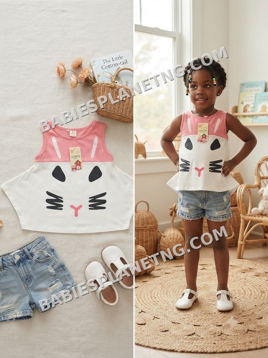 Toddler Girls' Bunny Sleeveless Top
