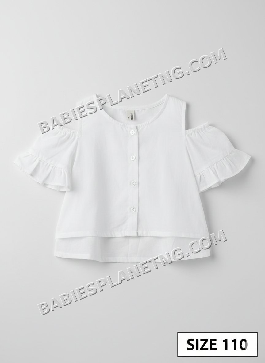 open shoulder white top