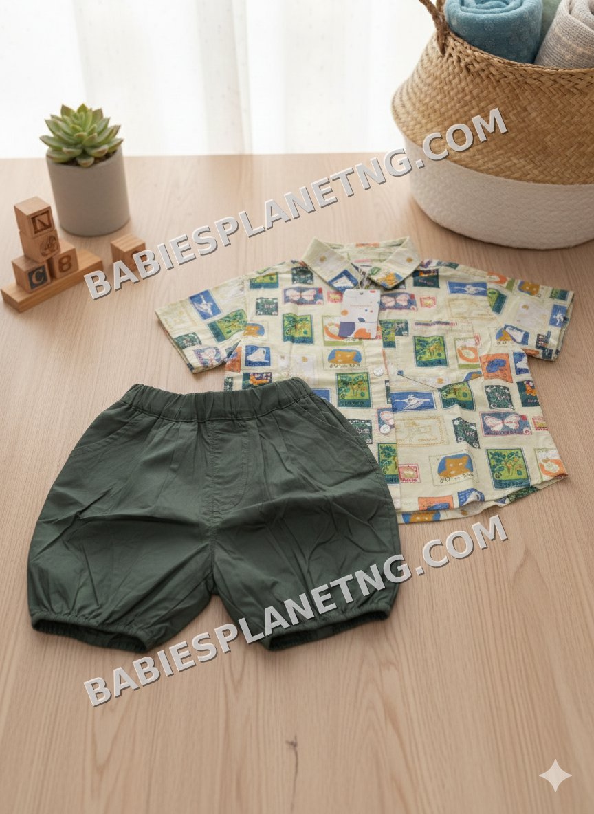 patterned short sleeve and bloomer styled short