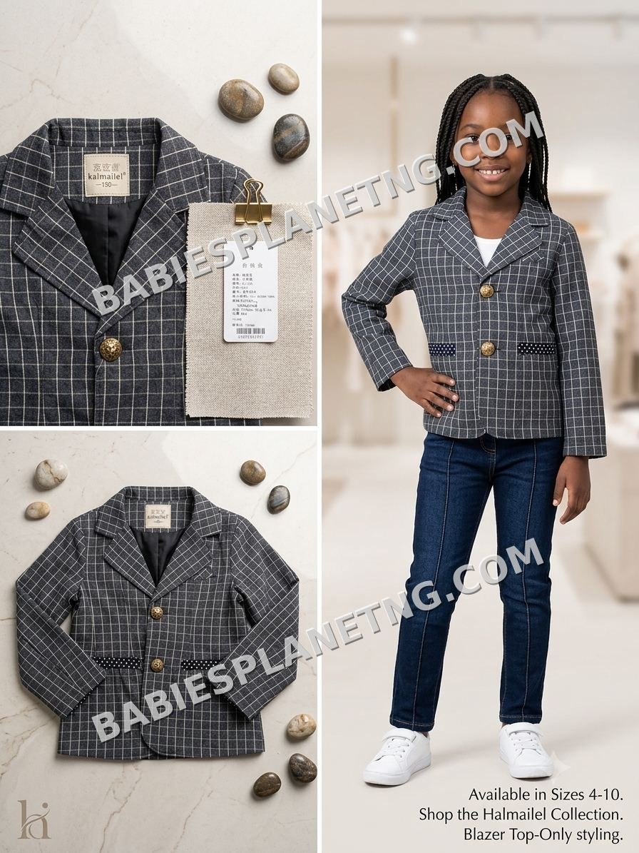 Grey Check Kids Blazer