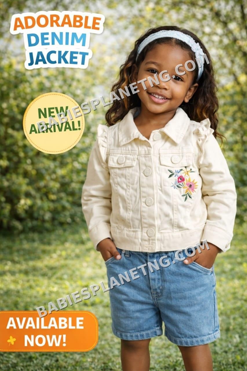 Toddler Floral Embroidered Denim Jacket