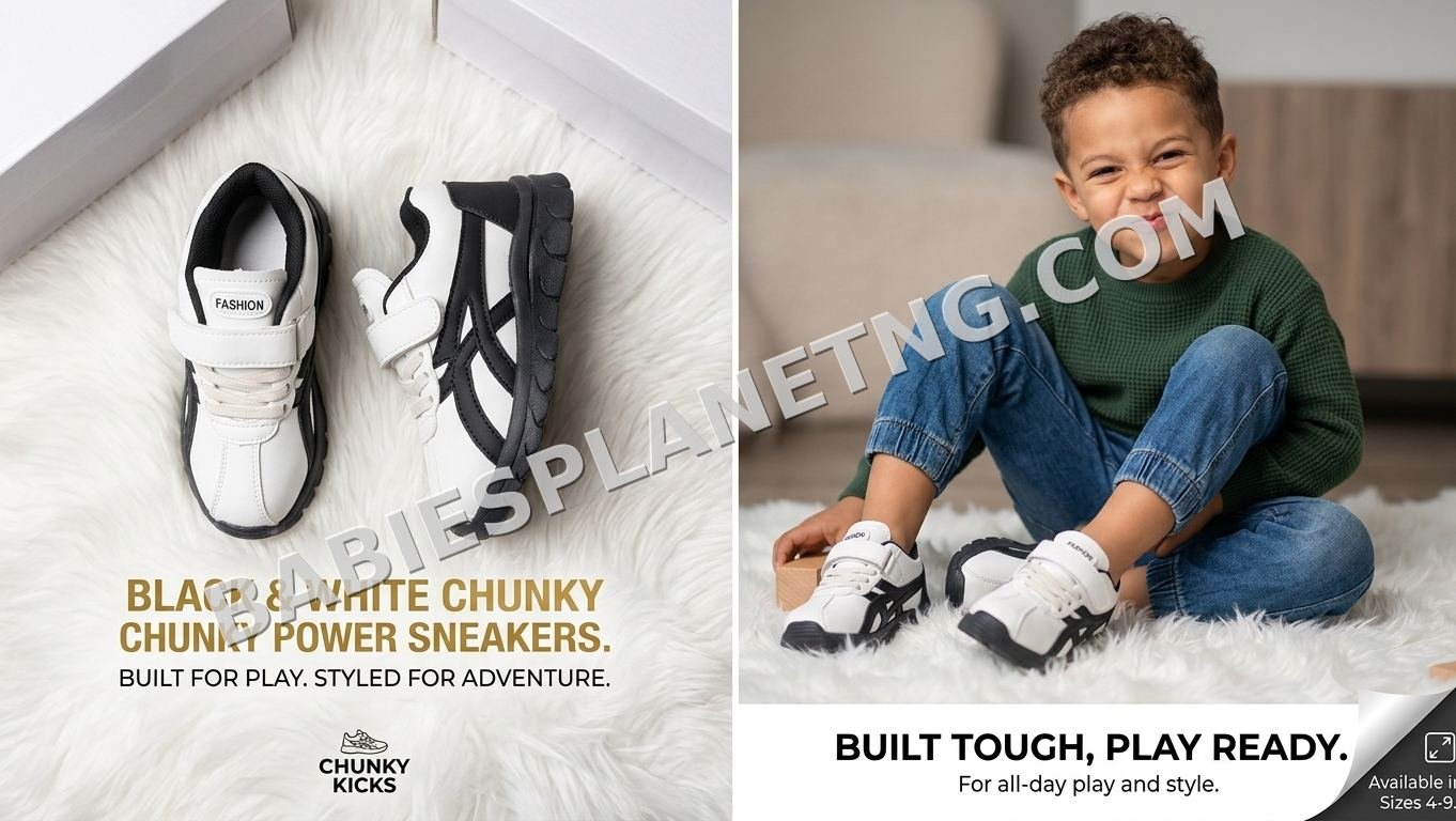 Kids Black And White Casual Sneakers