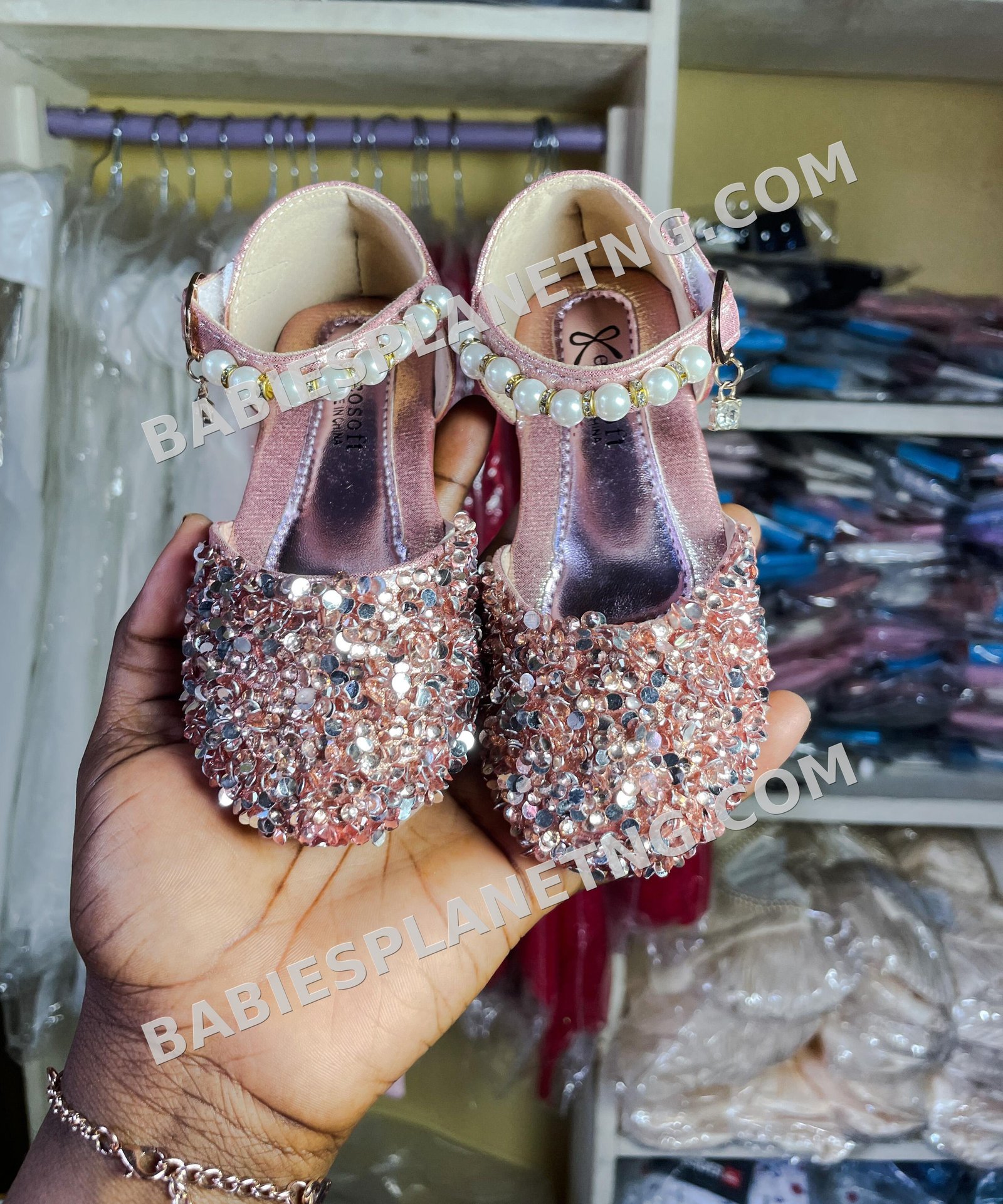 Pink glitter sandals girls
