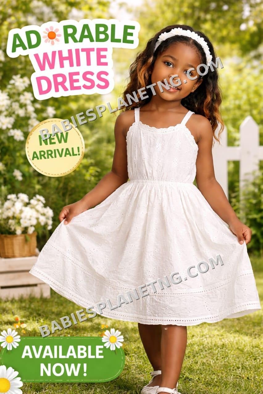 Kids Summer White Sundress