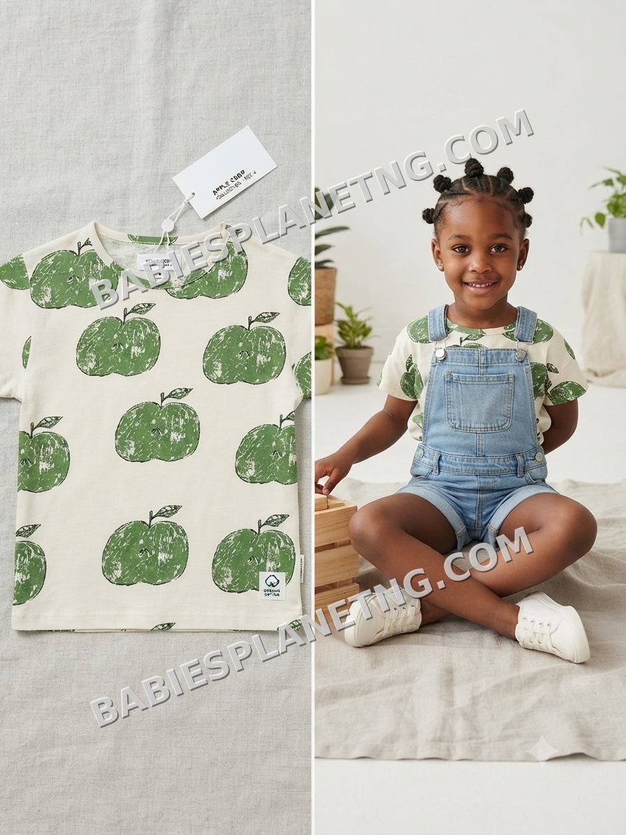 Kids Green Apple Graphic Top