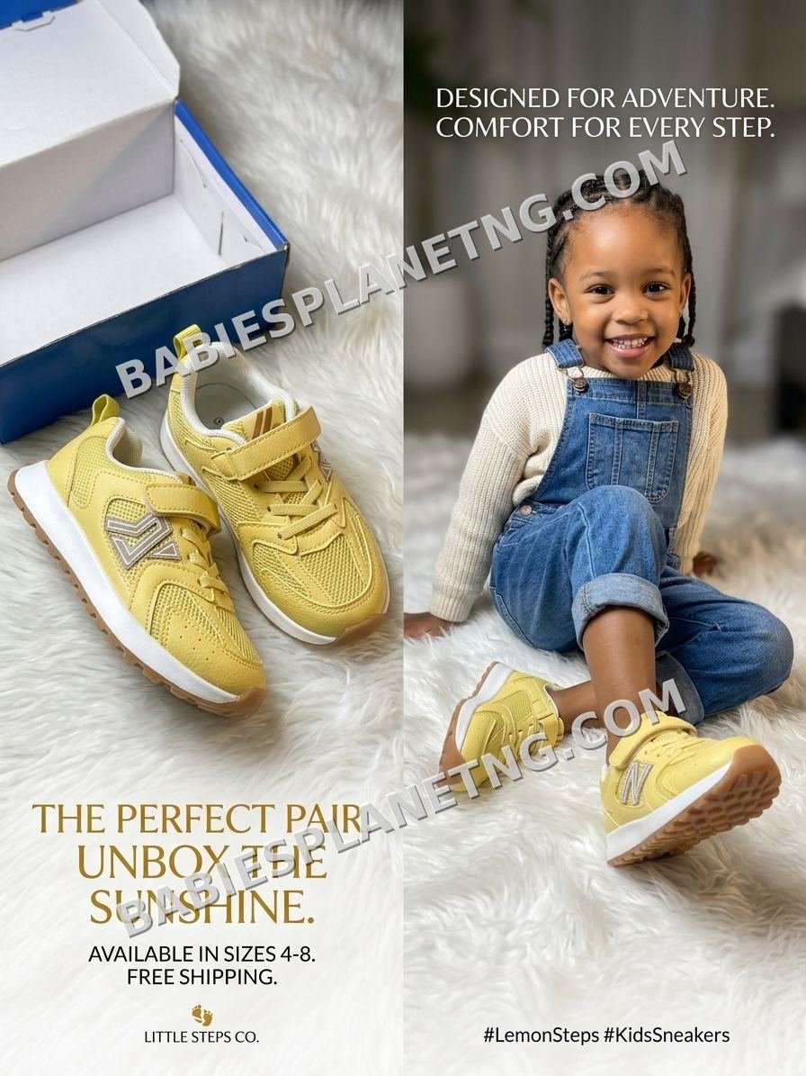 Toddler Yellow Velcro Strap Sneakers