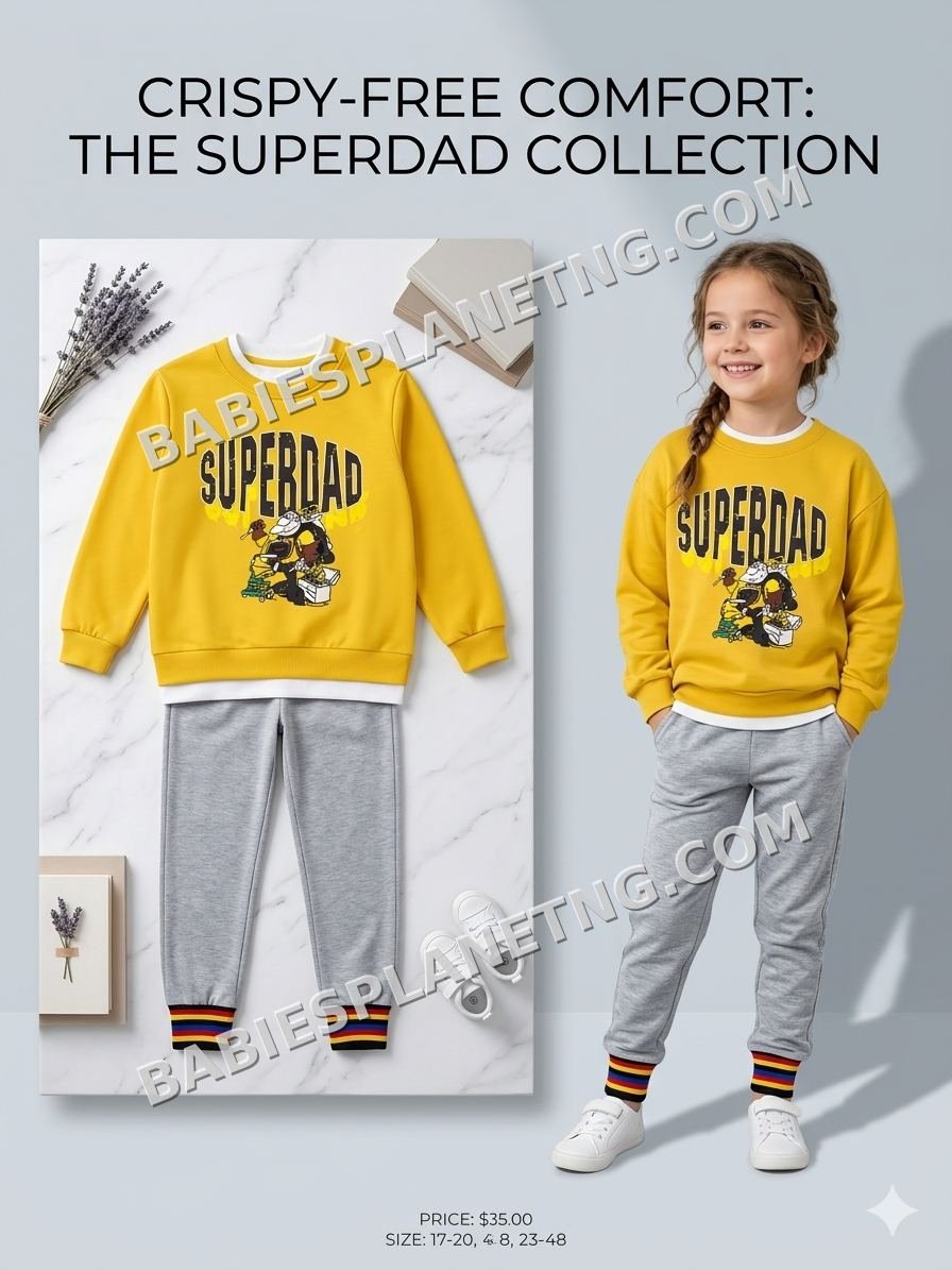 Yellow Graphic Sweatshirt and Grey Joggers