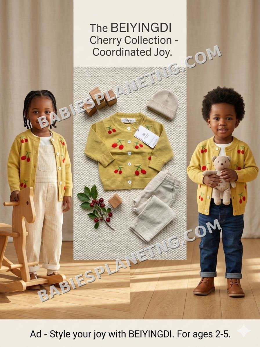 Toddler Cherry Print Knit Cardigan