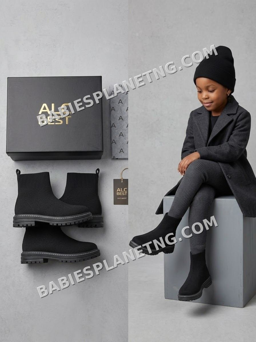 Black Kids Fashion Boots