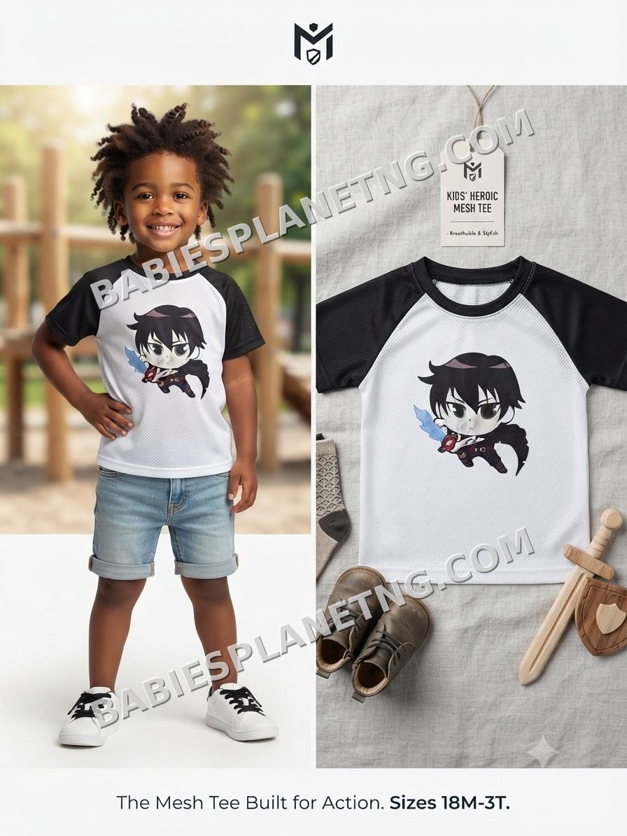 Black and White Kids' Mesh Top