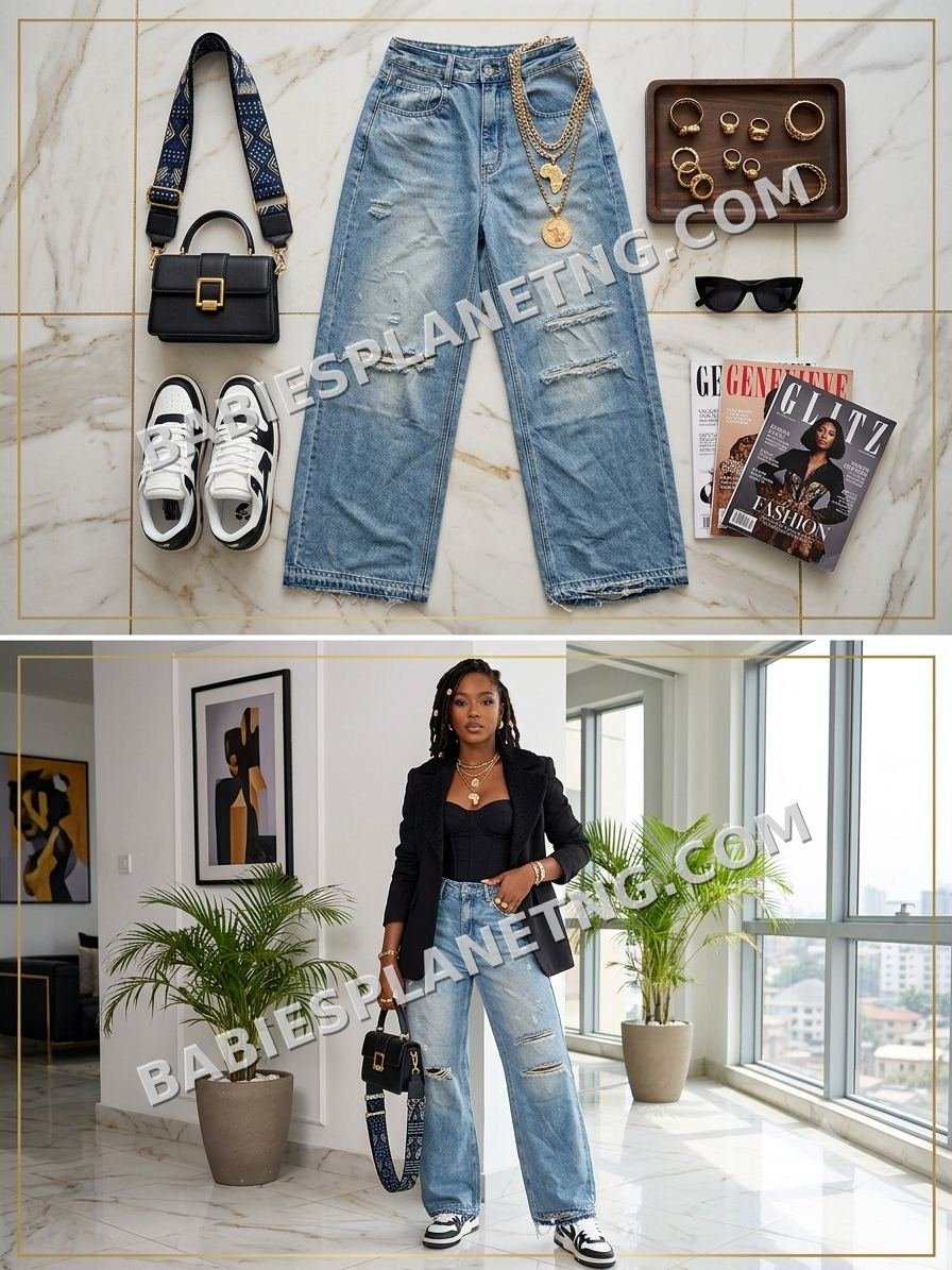 Women ripped jean