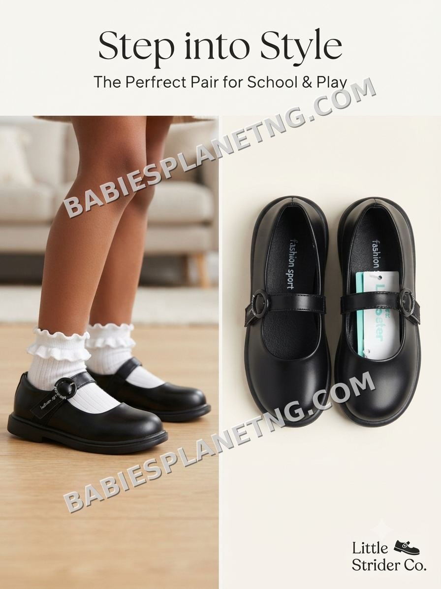 Black Kids School Shoes