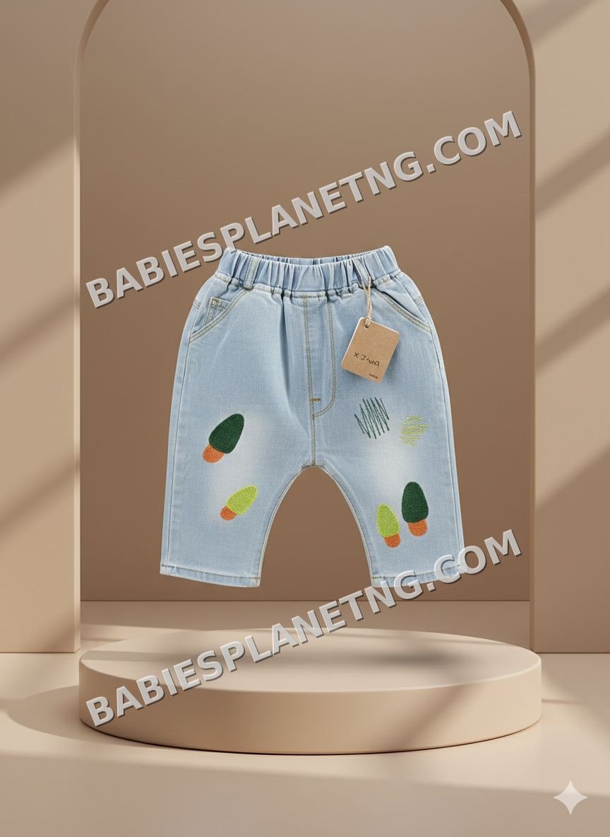multicoloured embroidered  jeans