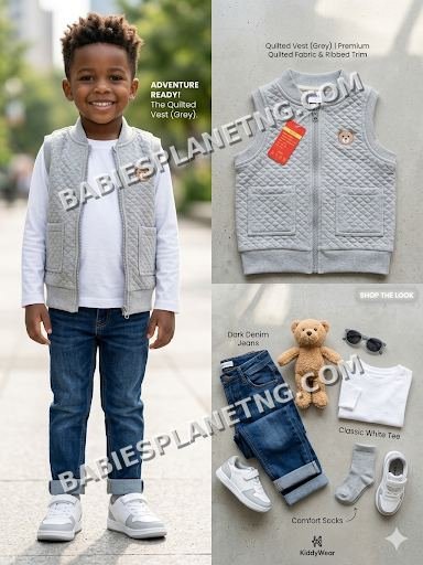 Kids Quilted Sleeveless Jacket