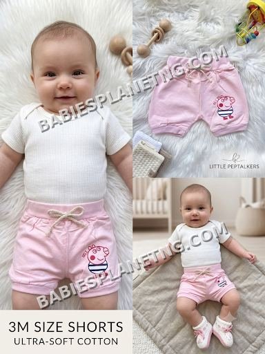 Baby Pink Cartoon Character Shorts