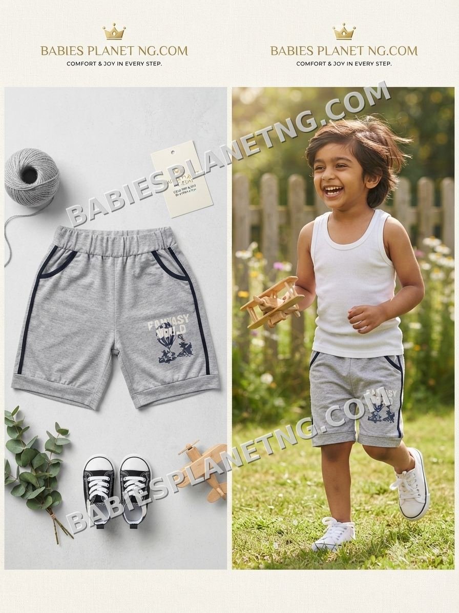 Grey Boys' Casual Outdoor Shorts