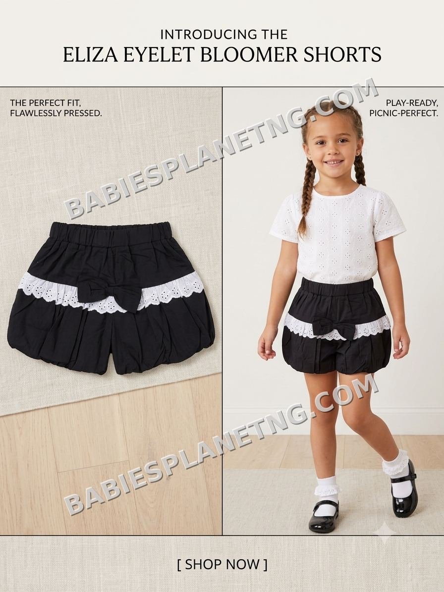Eliza Eyelet Bloomer Shorts for Girls