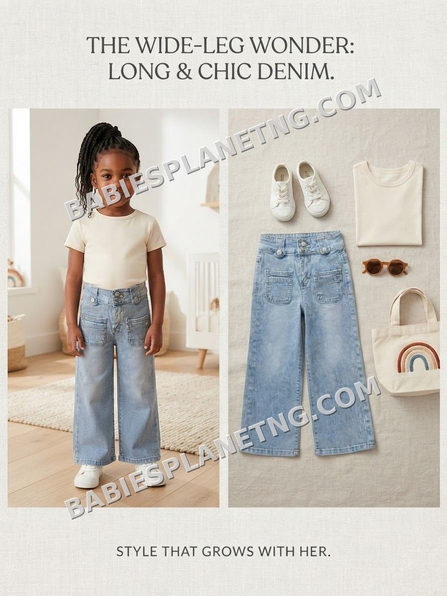 Kids Wide Leg Denim Jeans