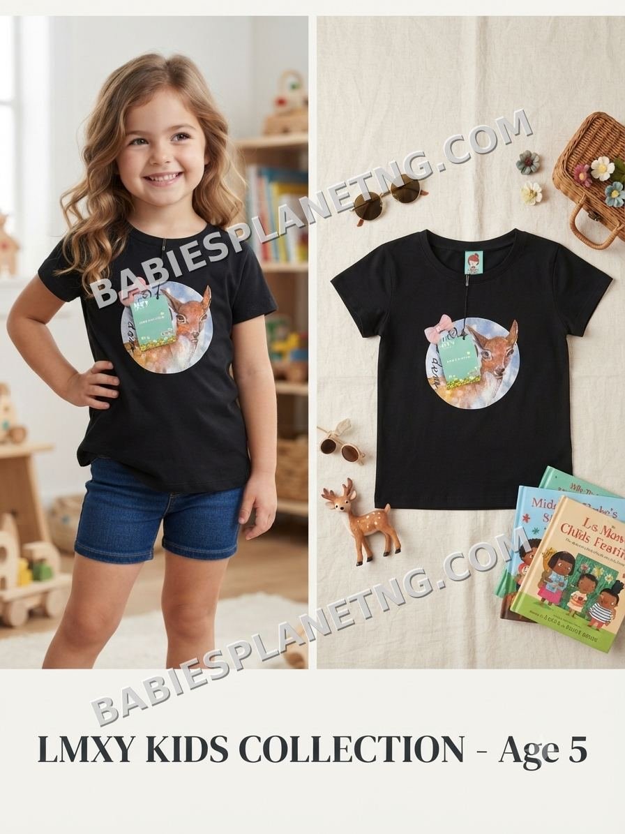 Toddler Black Deer Graphic Top