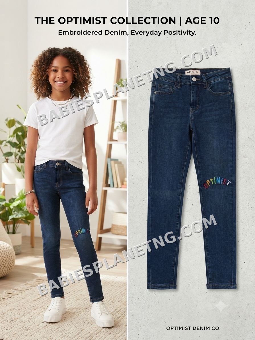 Kids Embroidered Denim Jeans