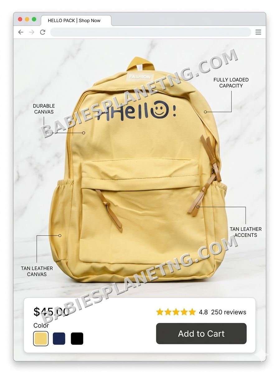 Hello! Yellow Backpack