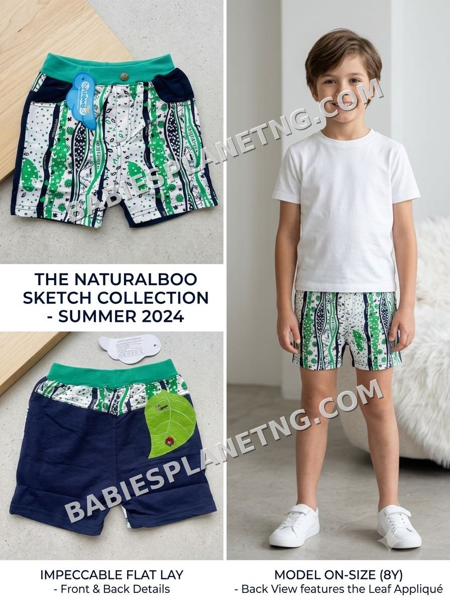 Kids Leaf Applique Summer Shorts