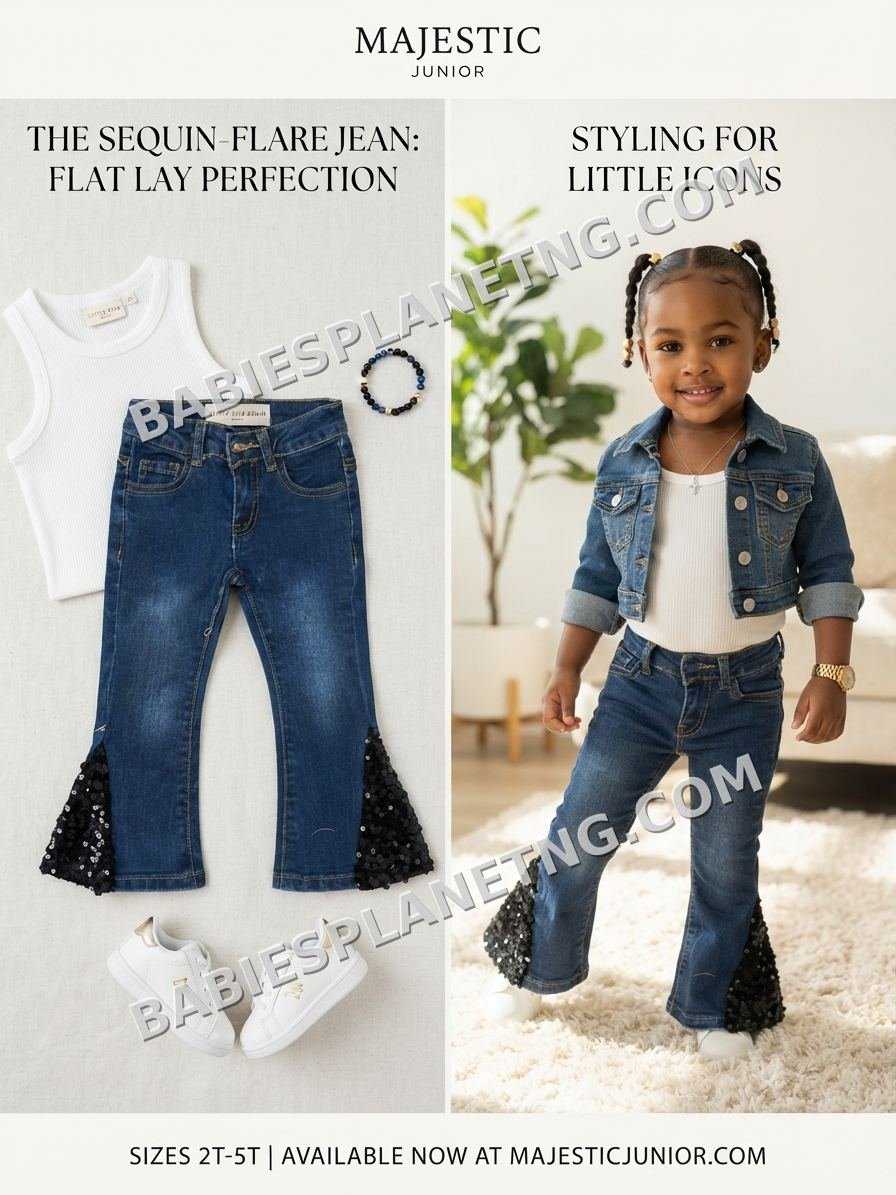 Kids Sequin Flare Jeans