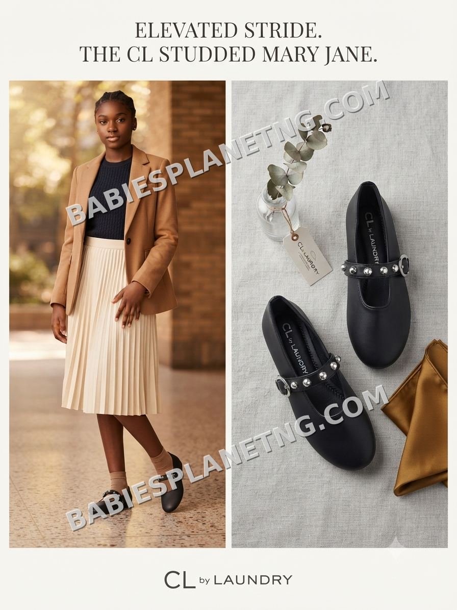 Studded Black Flat Shoe