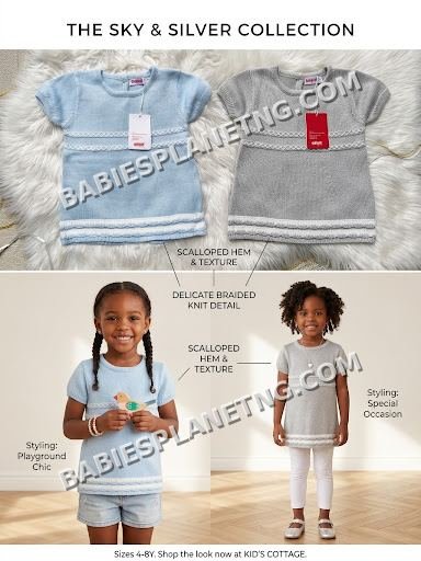 Kids' Scalloped Hem Short Sleeve Top