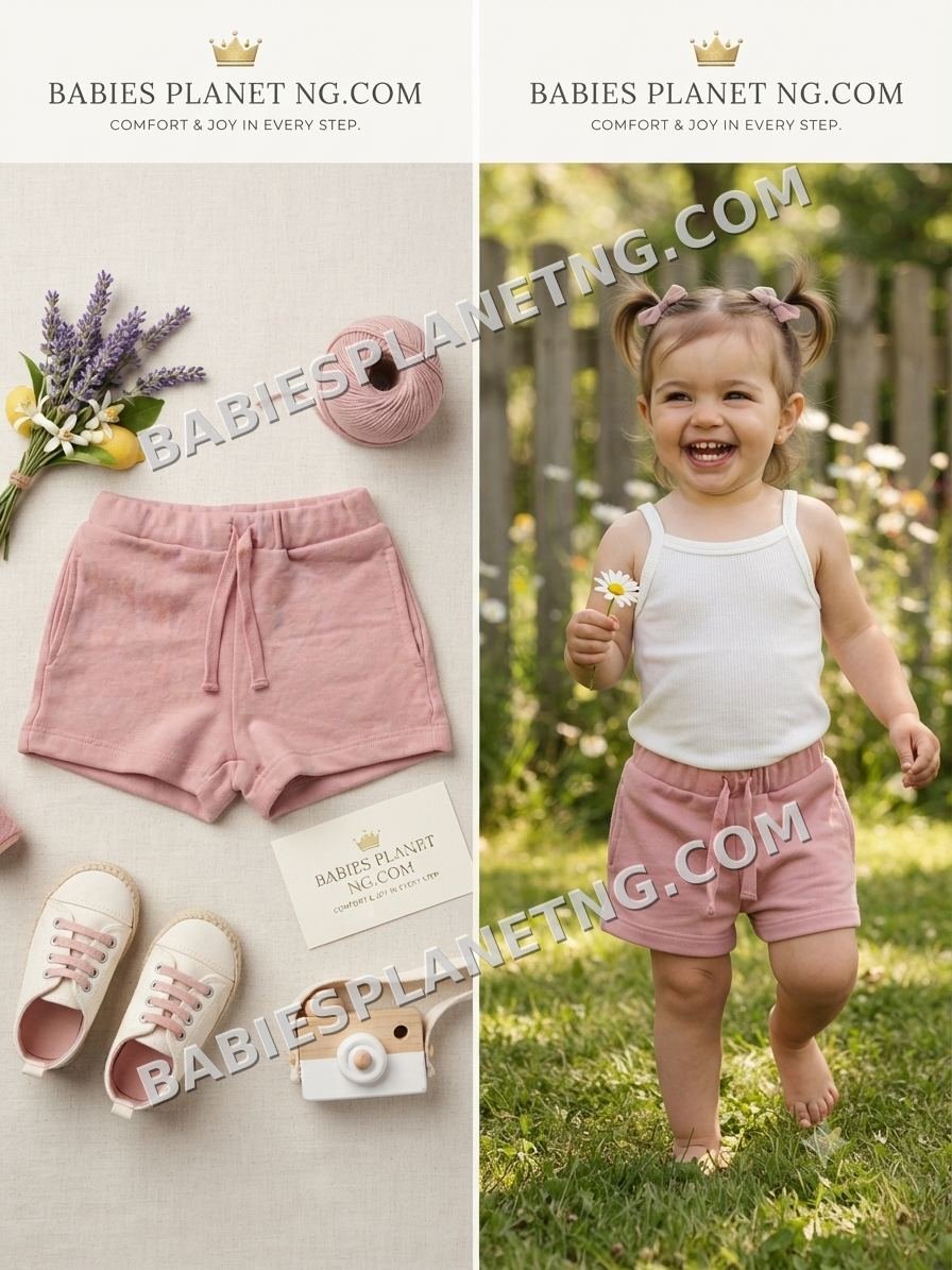Baby Girl Pink Cotton Shorts