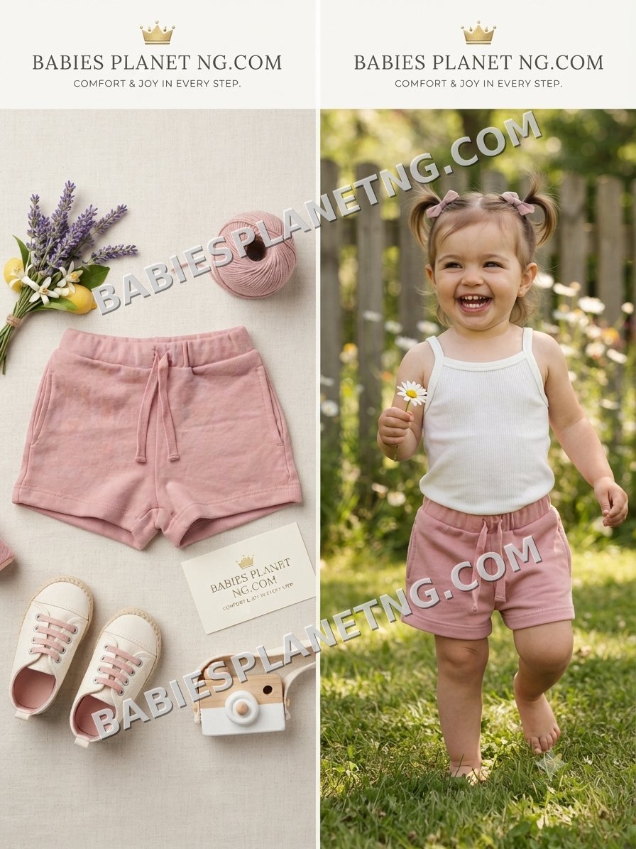 Baby Girl Pink Cotton Shorts