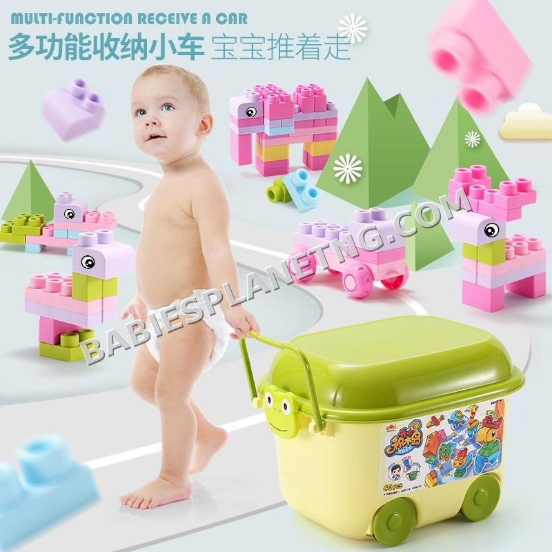 Green Plastic Toy Storage Wagon