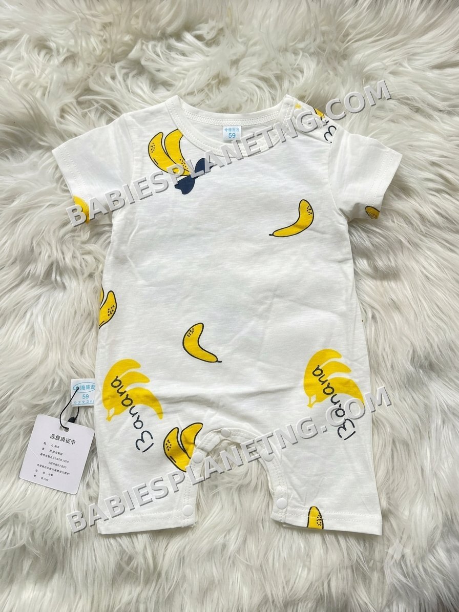 Baby Banana Print Romper