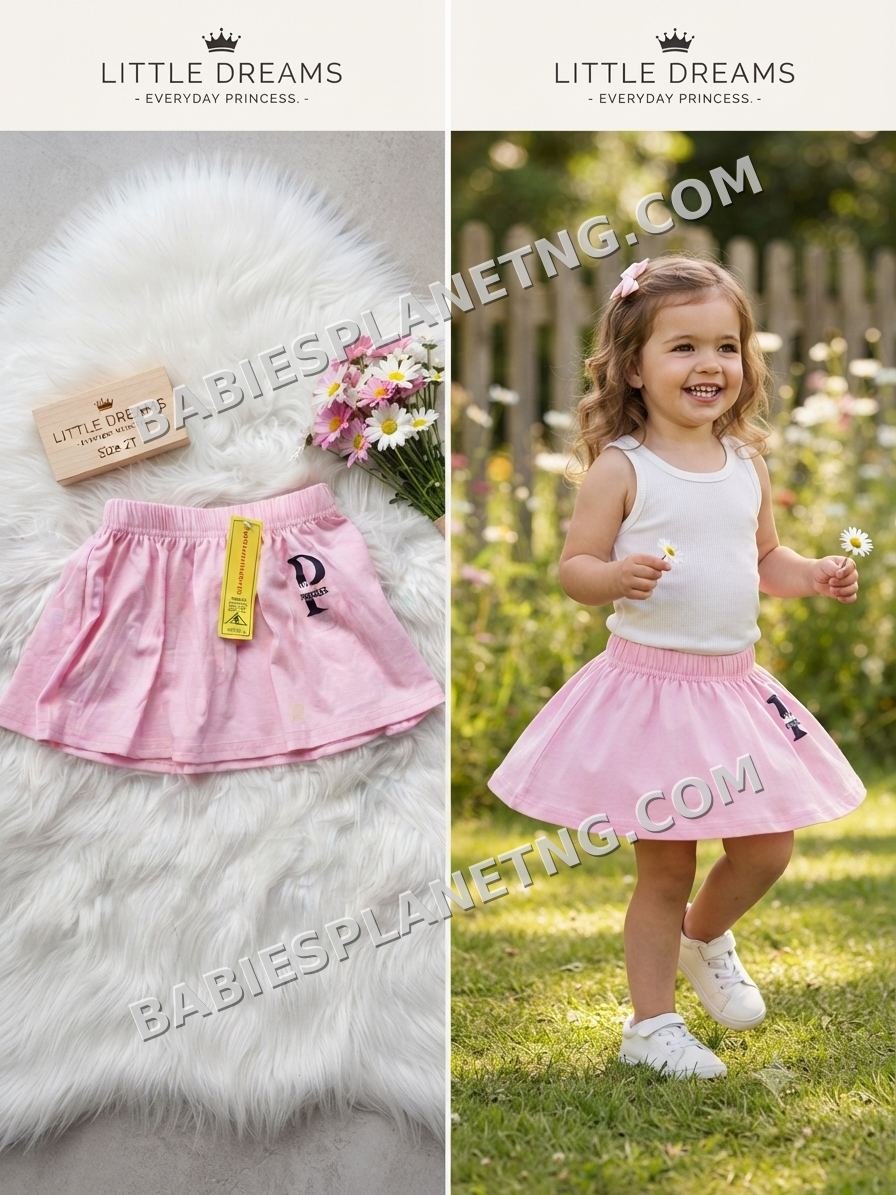 Girls Pink Casual Skirt