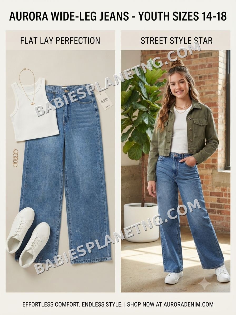 Girls' Fashion Wide Leg Jeans