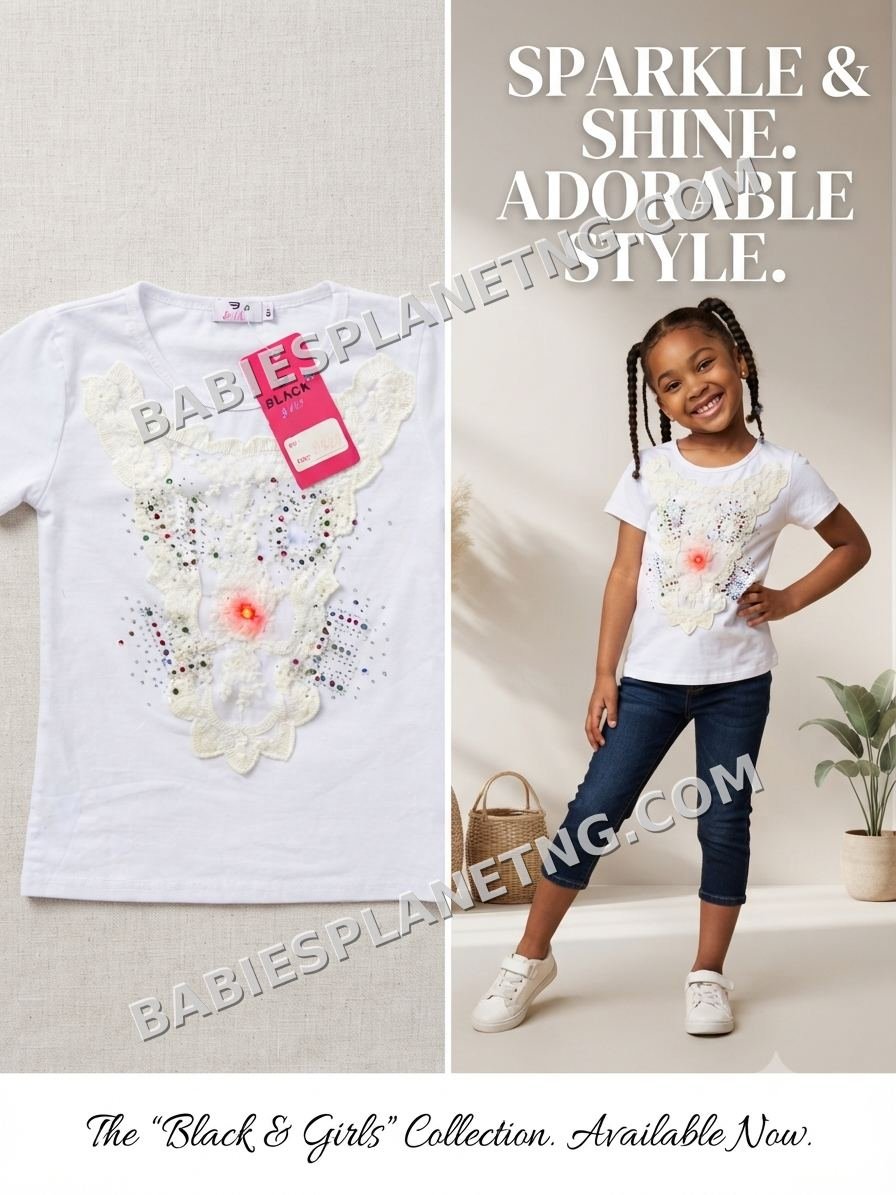 Toddler Girl's Glittery Flower Top