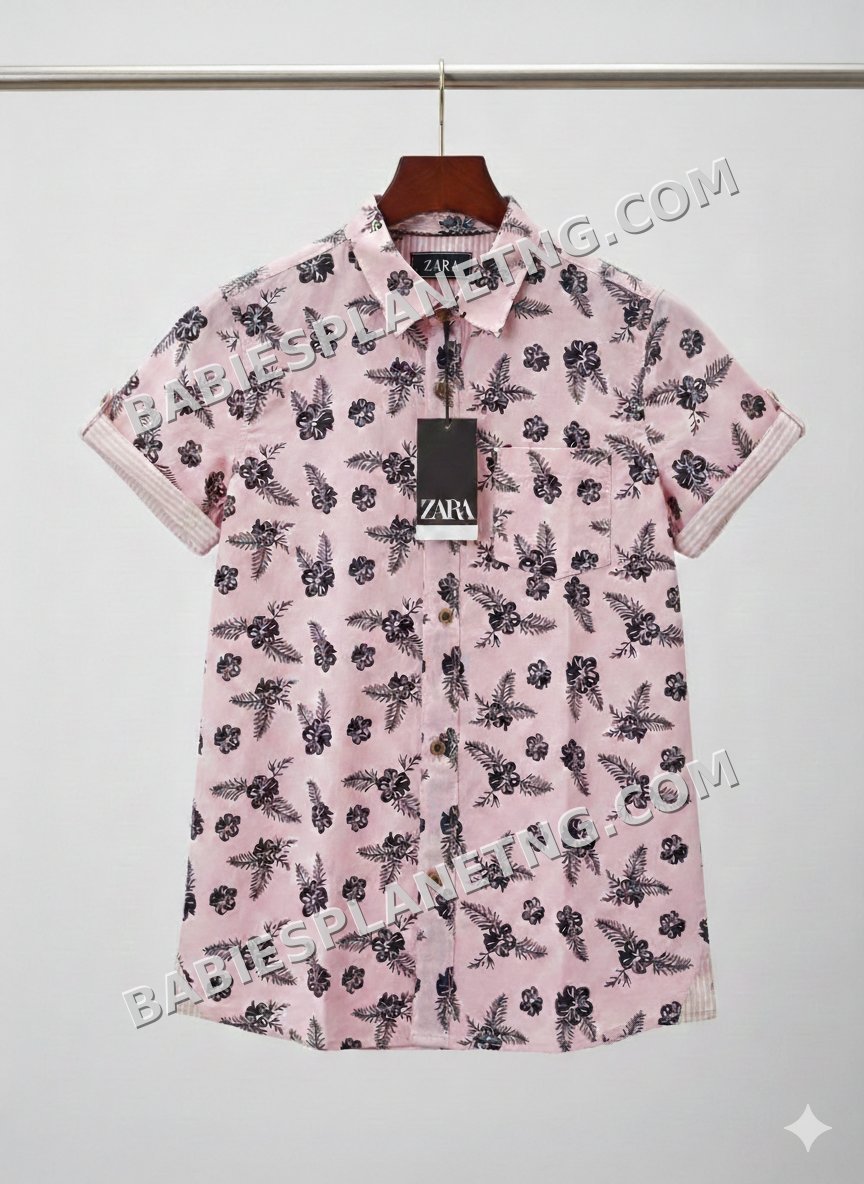 Zara Pink floral shirt .006
