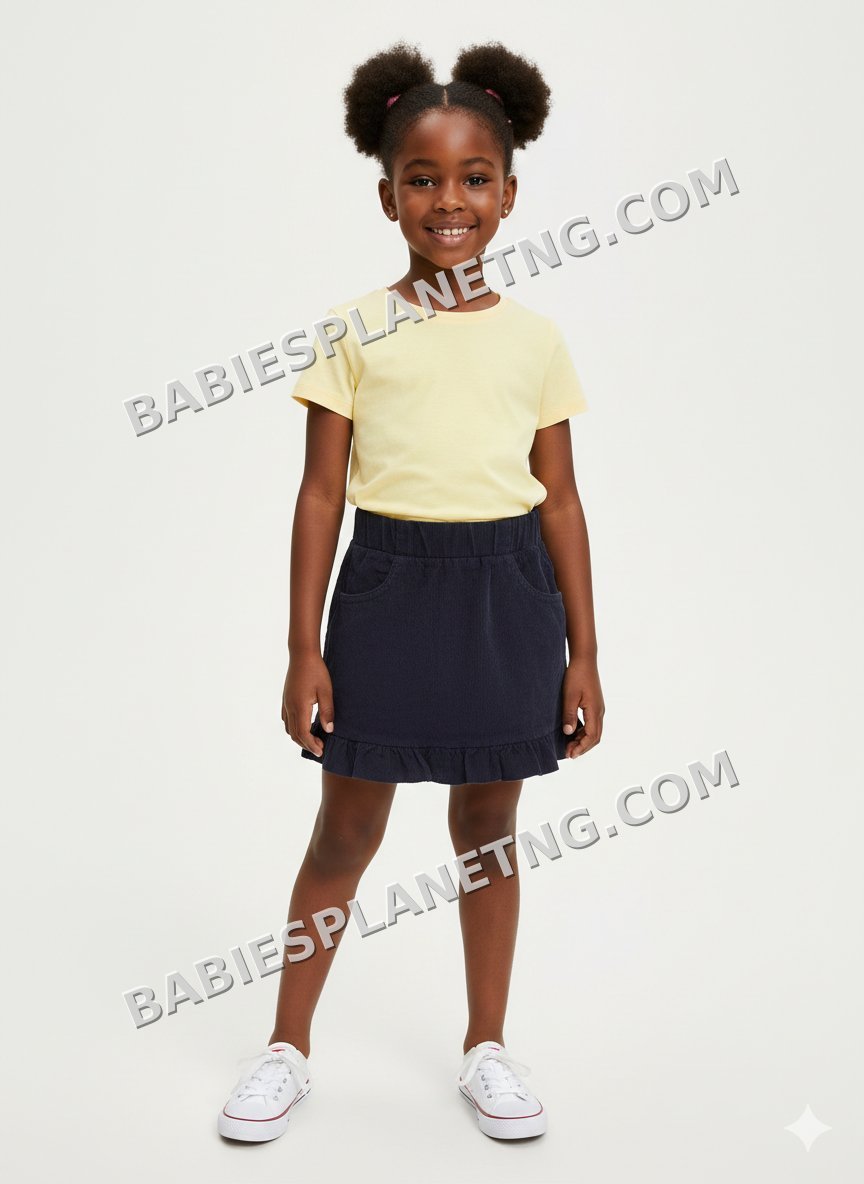 Navy blue corduroy short skirt