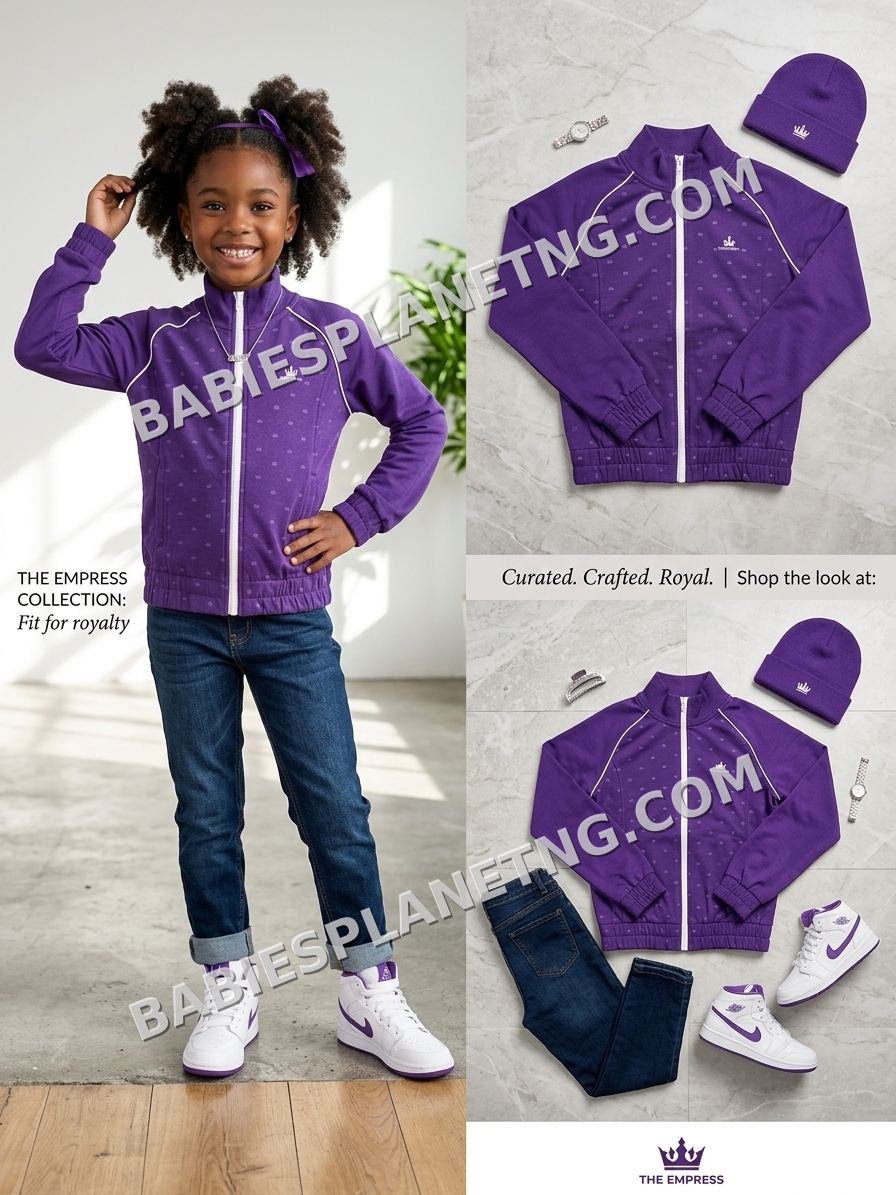 Kids Purple Zip Track Top