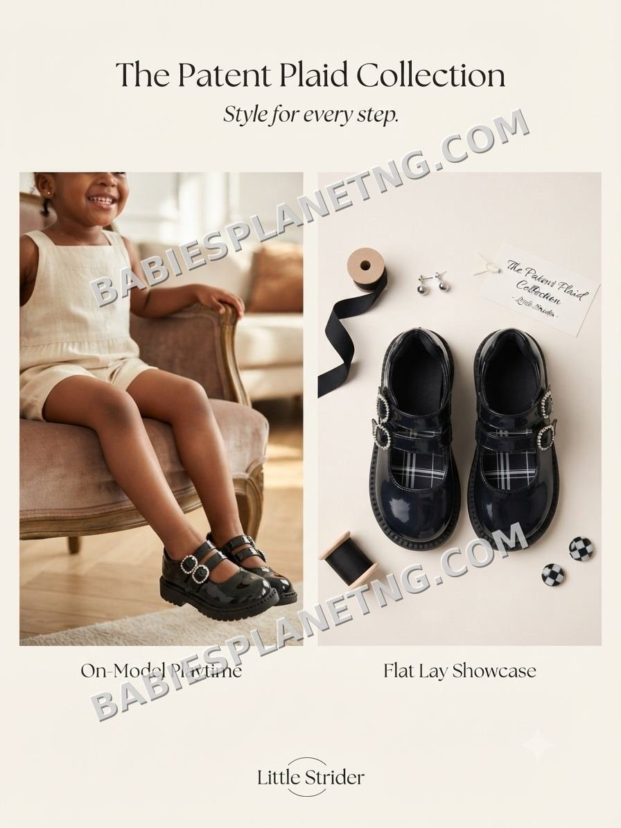 Plaid Buckle Detail Shoes
