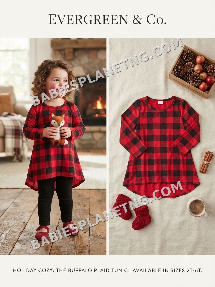 Girls Holiday Buffalo Plaid Dress