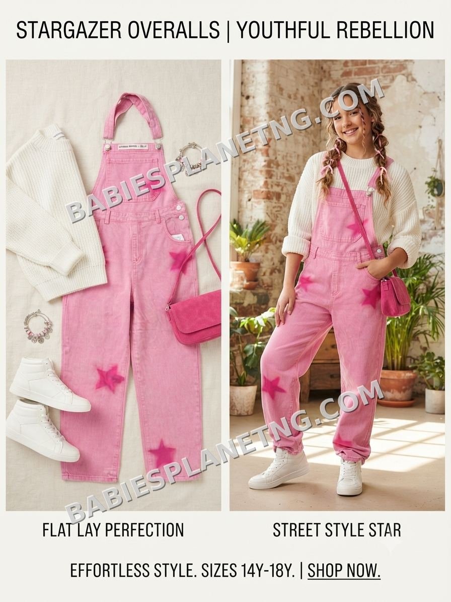 Star Embellished Girls Dungarees 16 years