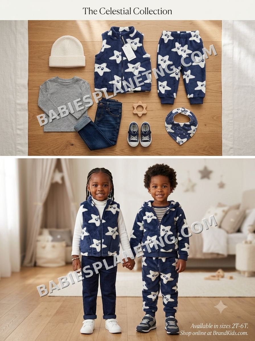 Toddler Star Pattern Fleece Vest