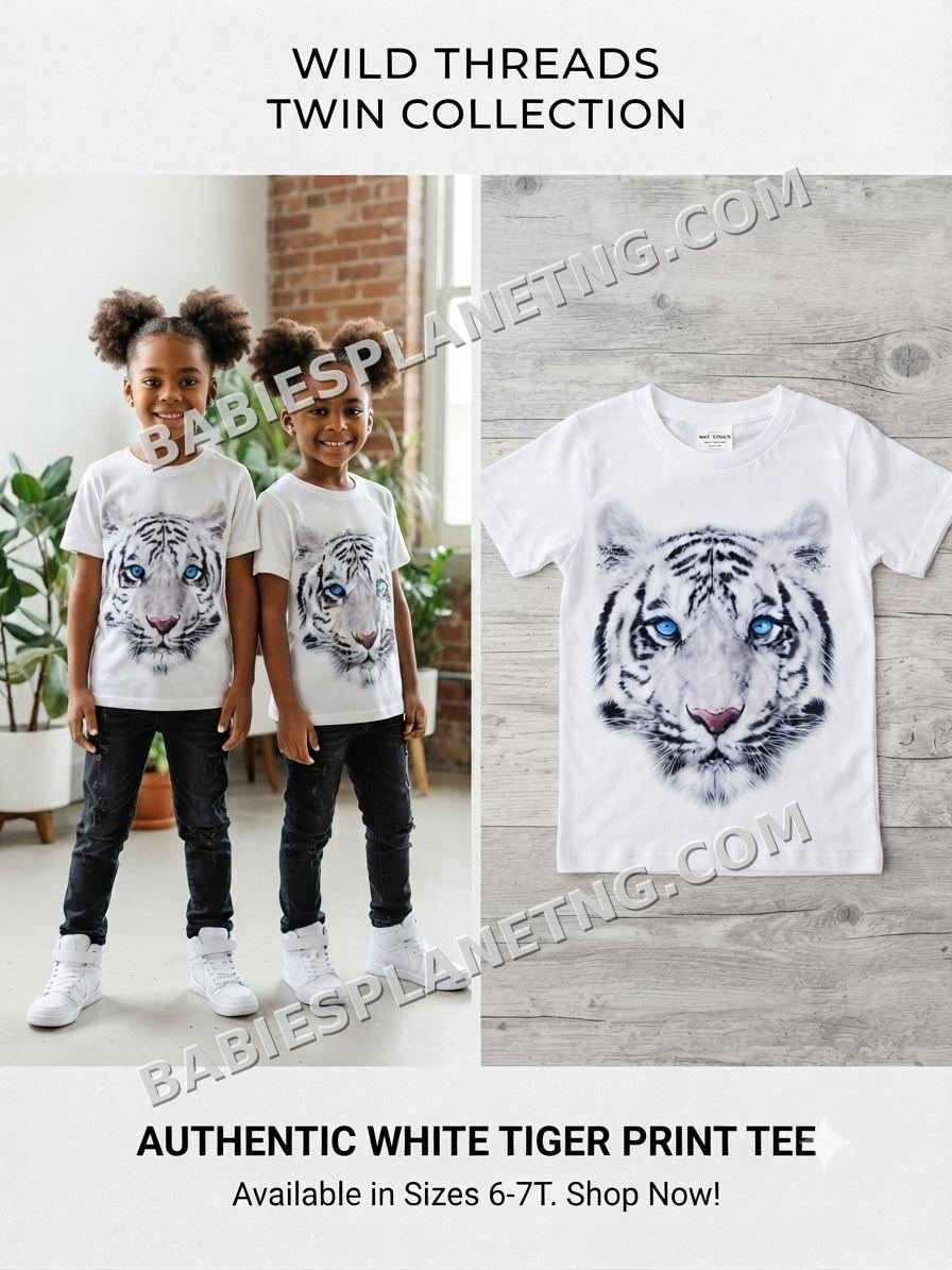 Wild Threads  White Tiger Tee/top