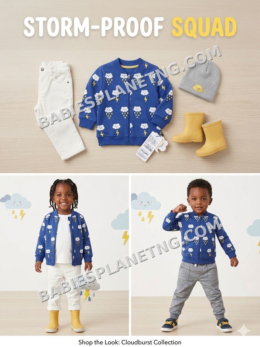 Cloud Design Kids Zip Sweatshirt