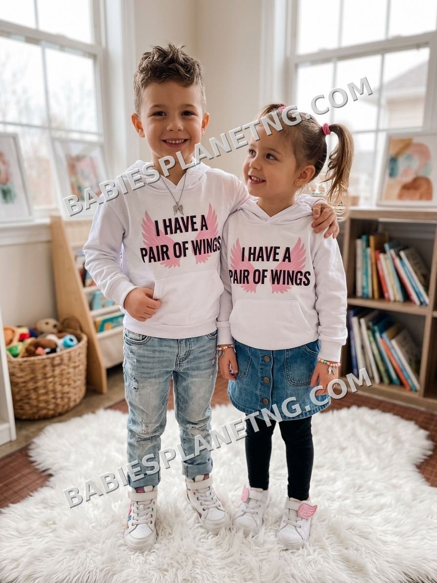 Kids' Wing Design Hooded Sweatshirt