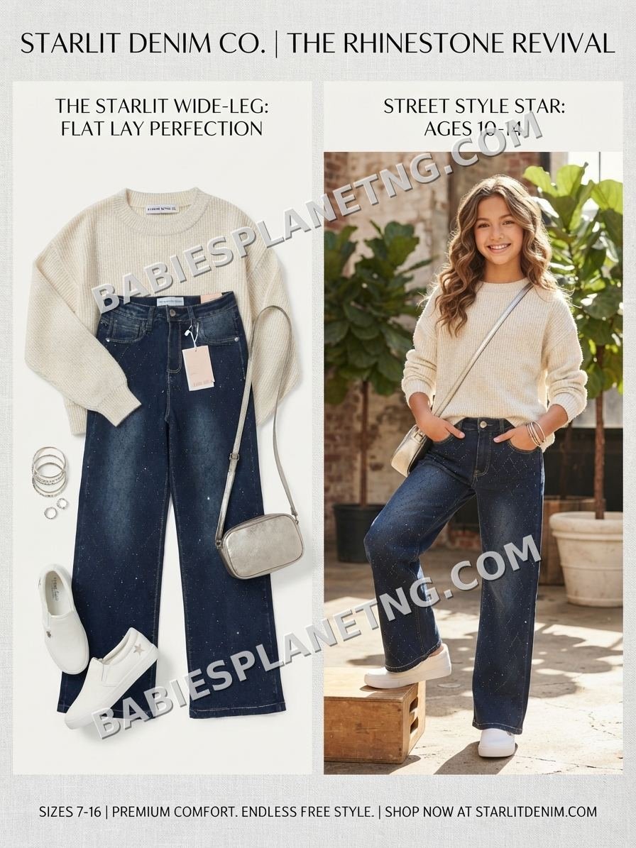 Rhinestone Accent Jeans for Girls