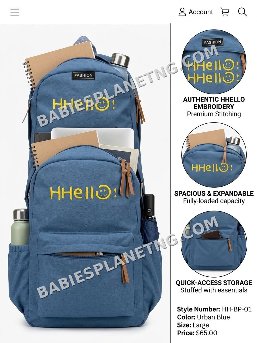 Large Capacity Blue Student Backpack