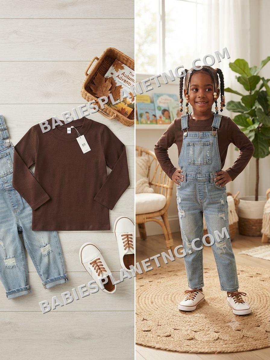 Toddler Long Sleeve Brown Top