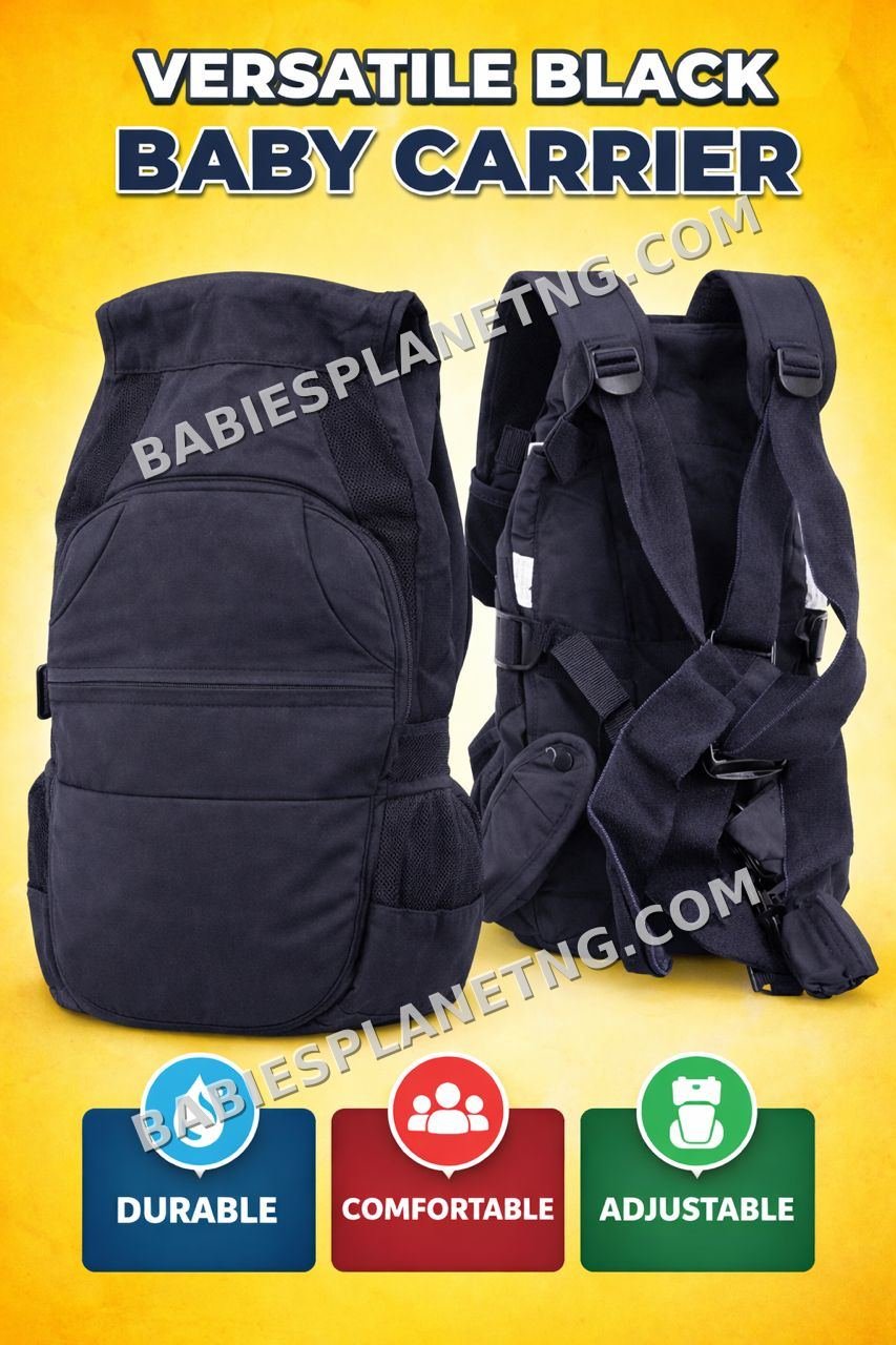 Black Baby Carrier with Adjustable Straps